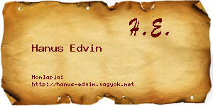 Hanus Edvin névjegykártya